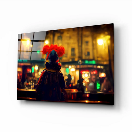 Red Feather Hat Night Scene Canvas Wall Art Print | Insigneart USA | vintageantiquesgifts.com