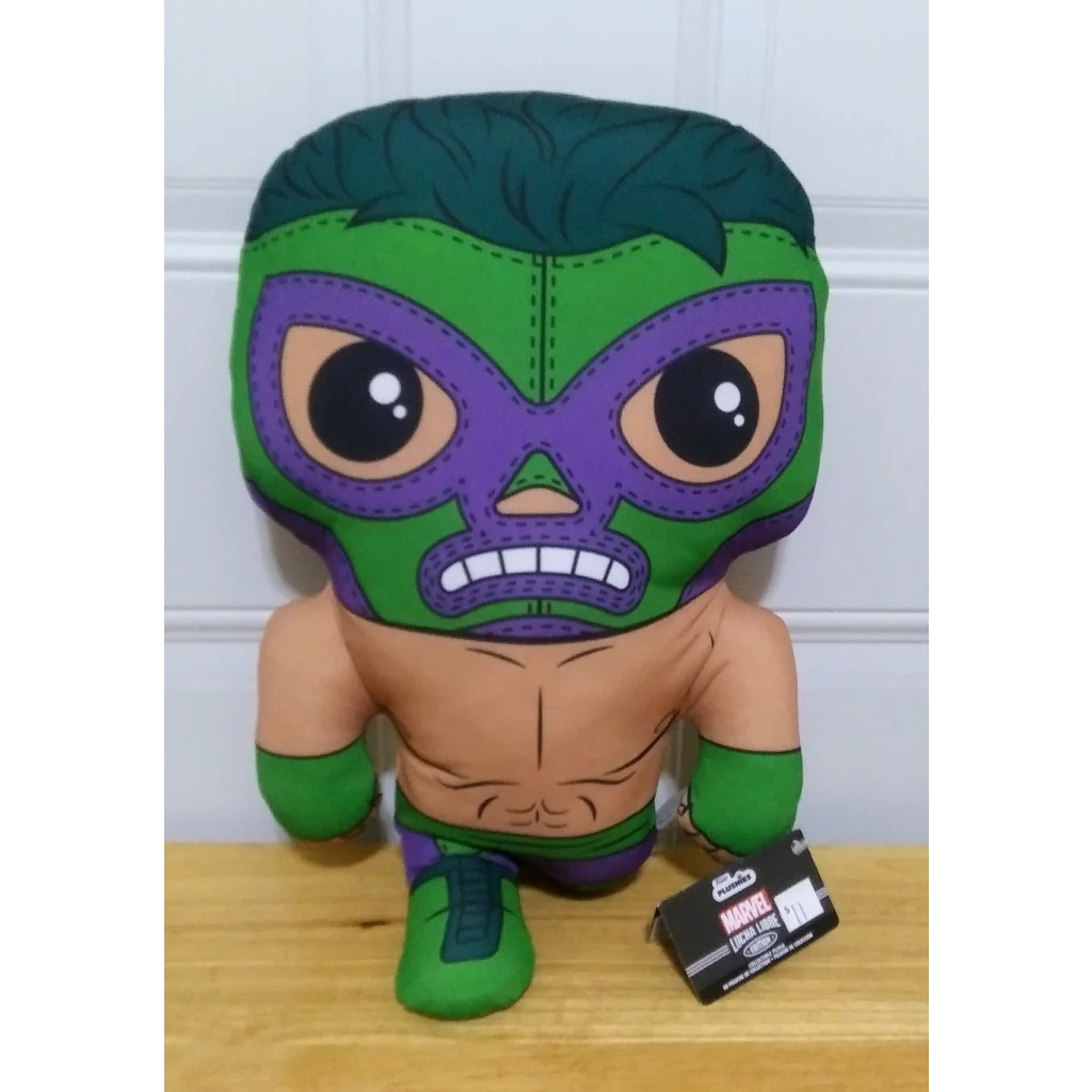 Funko Plush Lucha Libre Hulk with green purple mask and muscular design