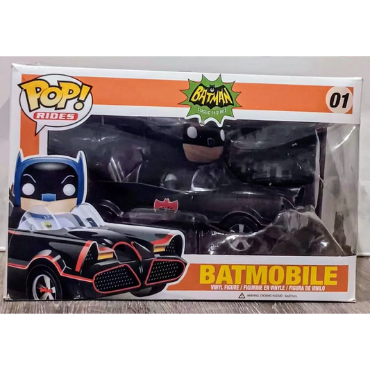 Batman Funko Pop Rides Batmobile with vibrant bat design
