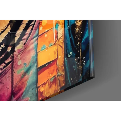 Funky Tiger in Shades colorful abstract canvas wall art print