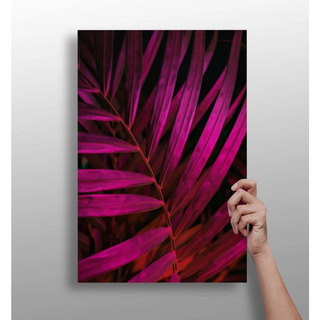 Vibrant Magenta Palm Leaf Insigne Aluminum Prints | Insigneart USA | vintageantiquesgifts.com
