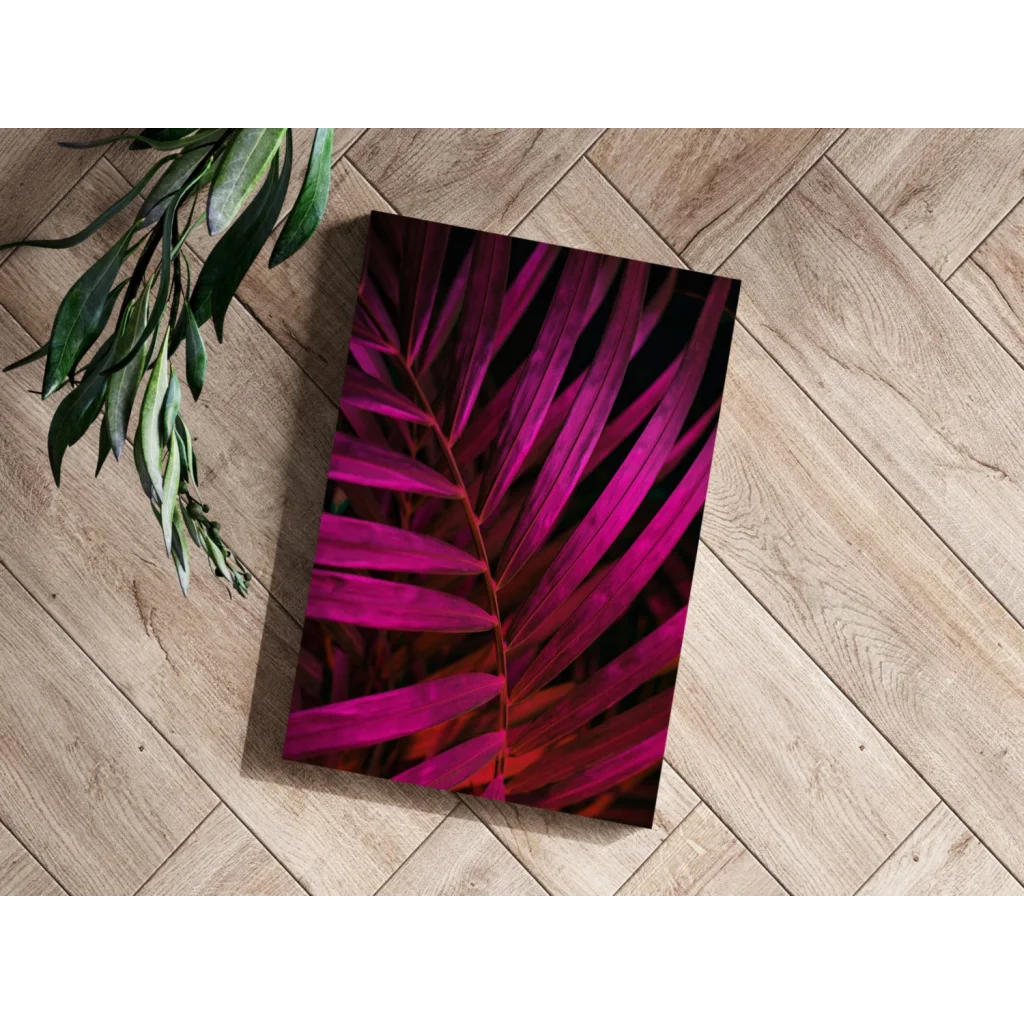 Vibrant Magenta Palm Leaf Insigne Aluminum Prints | Modern Wall Art Decor | vintageantiquesgifts.com