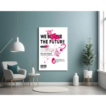 Bold Pink Graffiti Future Wall Art Canvas Poster | Contemporary Home Wall Art | vintageantiquesgifts.com