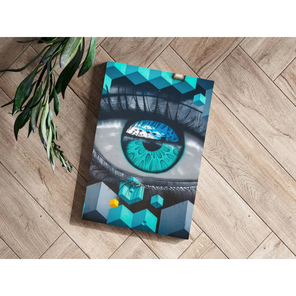 Geometric Eye Insigne Aluminum Prints Transform Your Space | Modern Wall Art Decor | vintageantiquesgifts.com