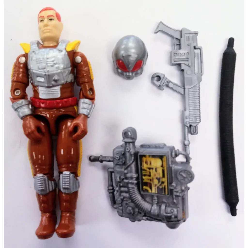 Vintage 1988 GI Joe action figure Charbroil with metallic armor and red skin