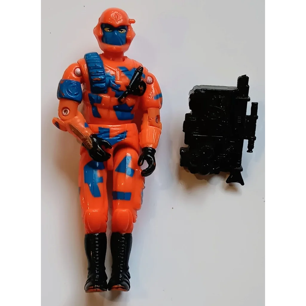 1989 COBRA Alley Viper action figure with orange and blue design, black boots, holding gun, sealed