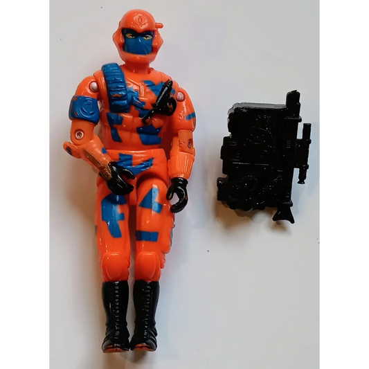 1989 COBRA Alley Viper action figure with orange and blue design, black boots, holding gun, sealed