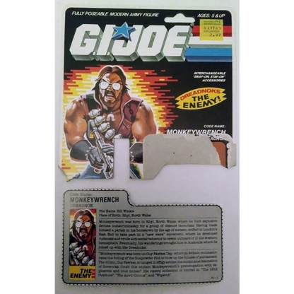1986 G.I. Joe Monkeywrench Dreadnok Action Figure with G.i. Display