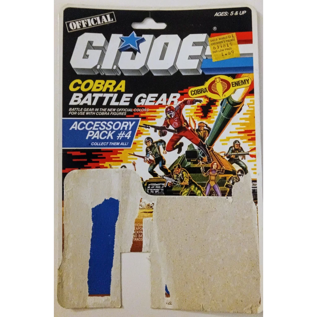 Vintage GI Joe Cobra battle gear accessory pack from 1985