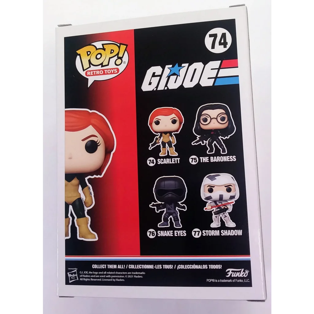 GI Joe Funko Pop Scarlett figure ready for action in collection box