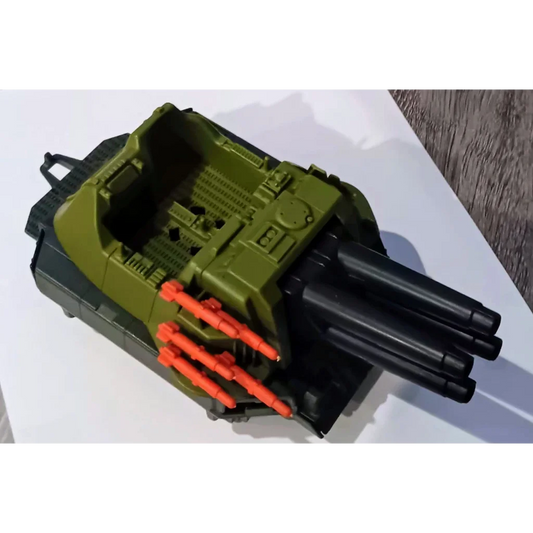 Vintage 1987 GI Joe vehicle Slam partial bazooka toy with green black design and orange projectiles