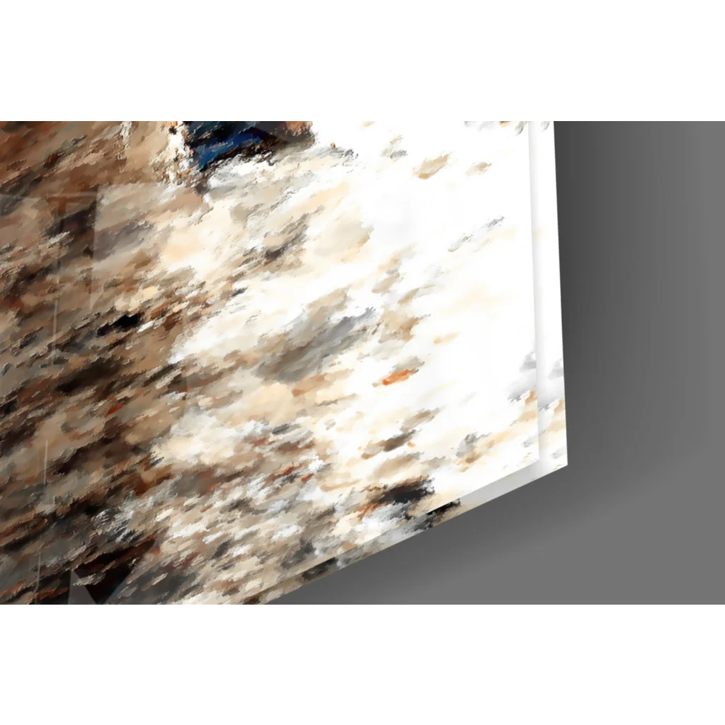 Abstract Galata Tower wall art canvas in earthy watercolor tones