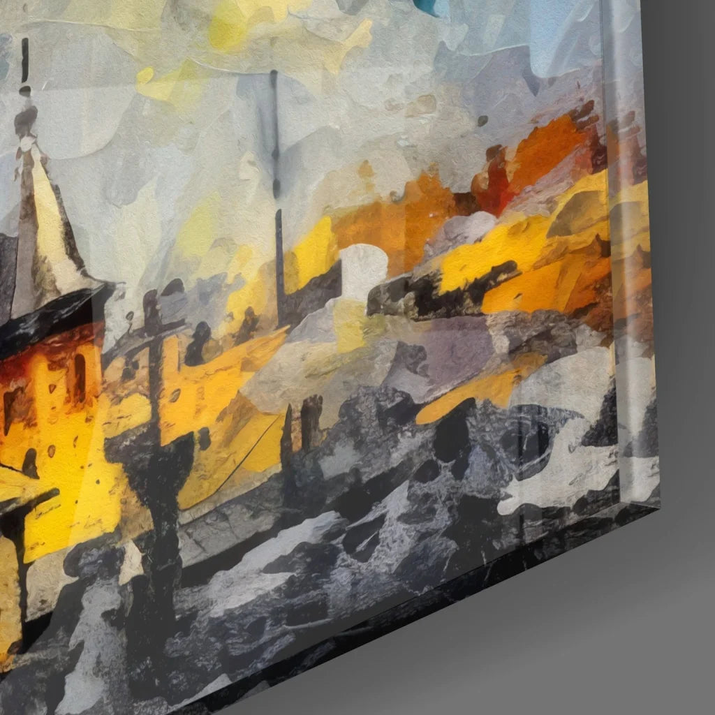Vibrant Tower Tempered Glass Art for Modern Homes | Modern Wall Art Decor | vintageantiquesgifts.com