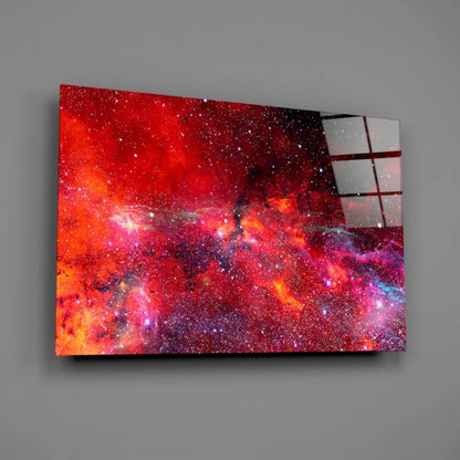 Stunning Cosmic Nebula Glass Wall Art with Sparkling Stars | Glass Wall Art Print | vintageantiquesgifts.com