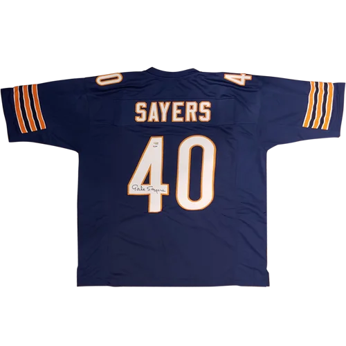 Gale Sayers signed Chicago Bears custom jersey blue #40 Sayers back