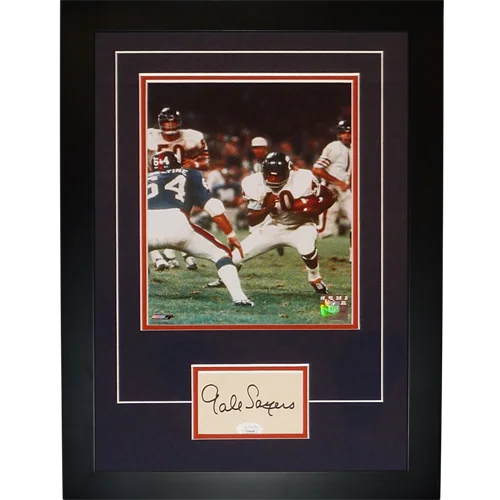 Gale Sayers autographed Chicago Bears Signature Series frame, JSA authenticated