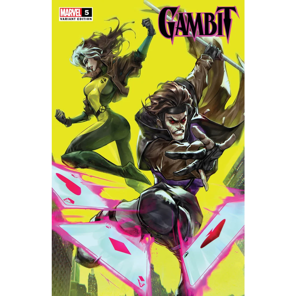 Comic book cover featuring Gambit and Rogue from Unknown Comics Ivan graded blue label good things