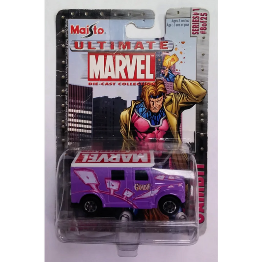 Gambit armoured van die-cast Marvel collectible with purple silver design