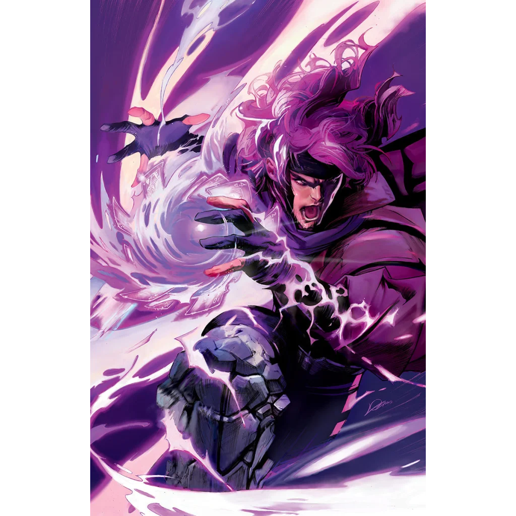 Vibrant Gambit comic cover with glowing purple energy by Alexander Lozano for Unknown Comic Alexander