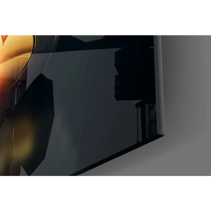 Black-framed TV screen with dark abstract glow on glossy Golden Casino canvas wall art