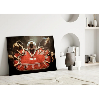 High Stakes Poker Glass Wall Art Canvas Print | Modern Wall Art Decor | vintageantiquesgifts.com