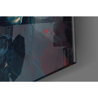 Game of Thrones glass wall art with epic three characters in blues and reds