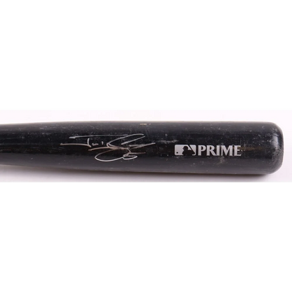 Black Louisville Slugger baseball bat signed by Jonny Gomes for collectors
