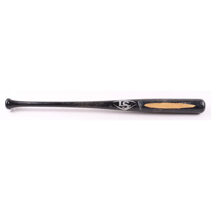 Game Used Louisville Slugger baseball bat signed by Jonny Gomes with natural wood wear