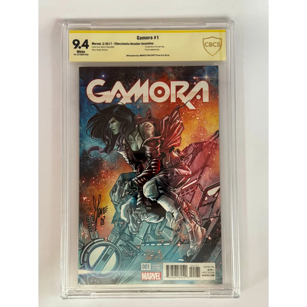 Gamora #1 Chaccetto Variant CGC 9.6 Blue Label comic in cosmic armor pose