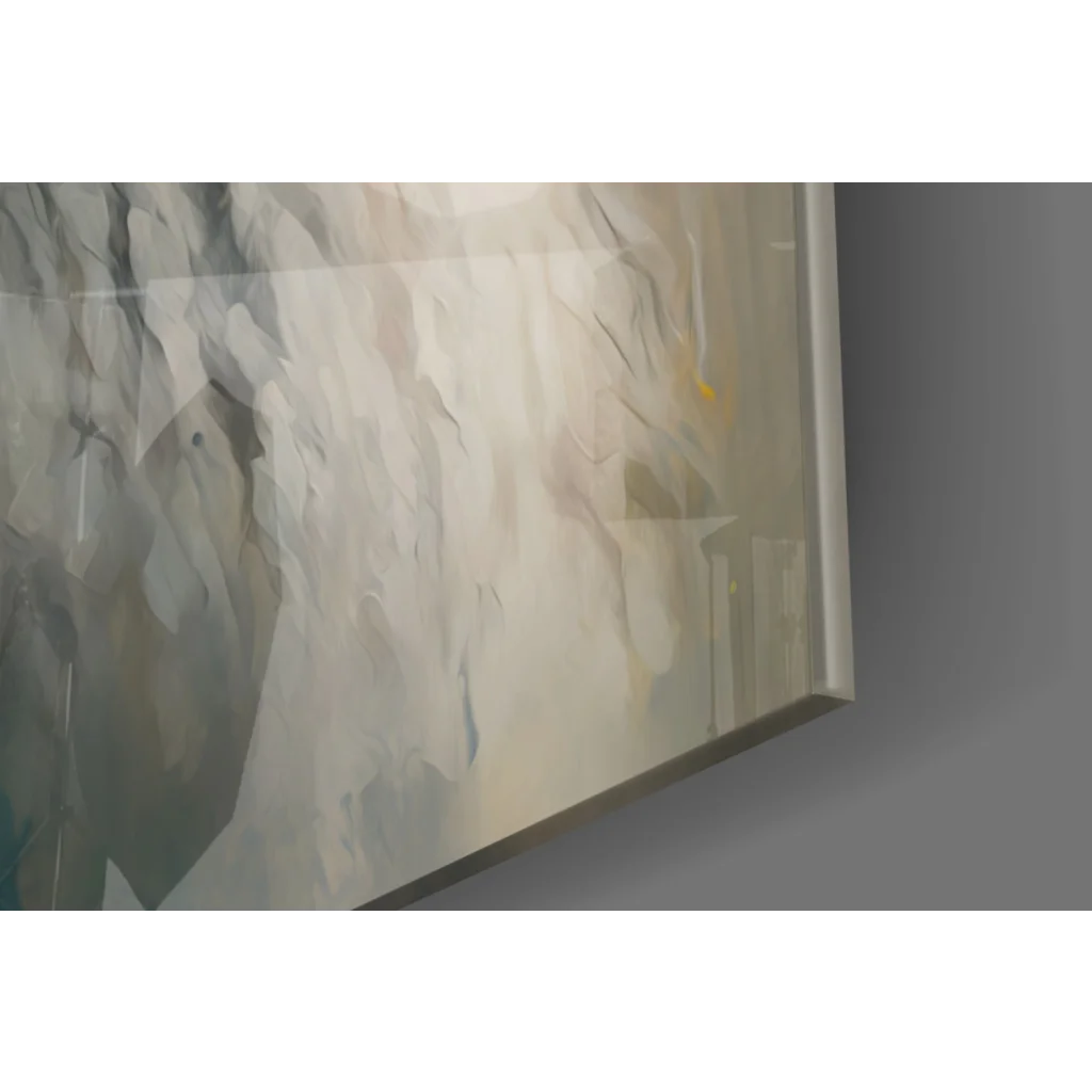 Gandalf portrait glass wall art with marble-like abstract pattern