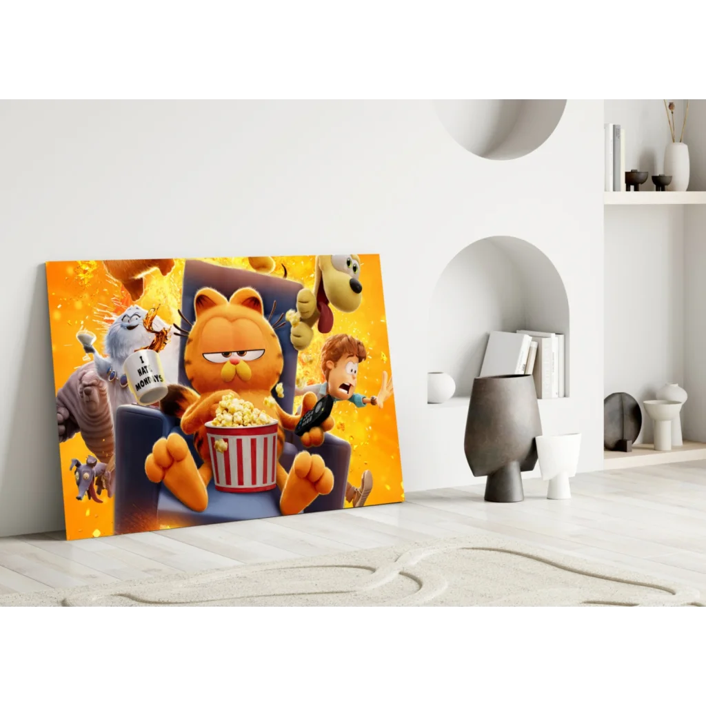 Vibrant Garfield movie poster wall art canvas print