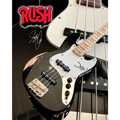 Geddy Lee officially licensed mini bass axe heaven® with adjustable a-frame stand