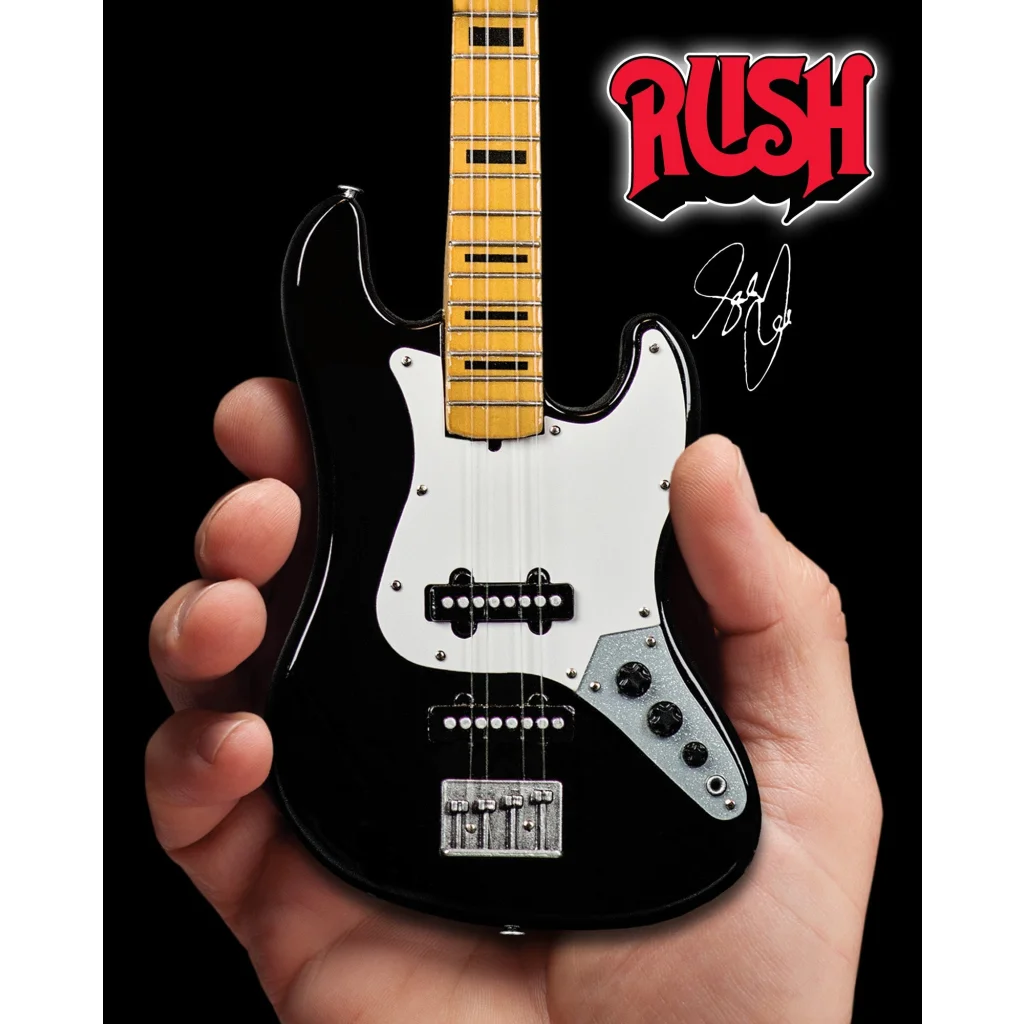 Axe Heaven Geddy Lee Rush bass mini guitar case gift with adjustable A-frame stand