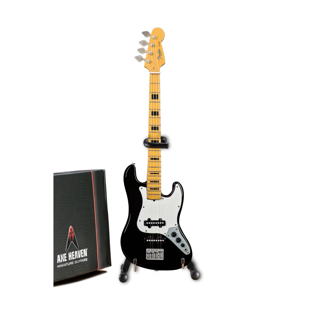 Geddy Lee Rush Bass Mini Guitar by Axe Heaven in guitar case gift