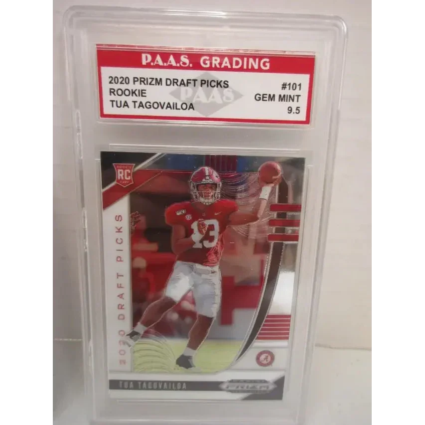 Gem Mint Tua Tagovailoa Alabama Prizm Draft Picks Rookie Card, graded 9.5