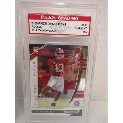 Gem Mint Tua Tagovailoa Alabama Prizm Draft Picks Rookie Card, graded 9.5