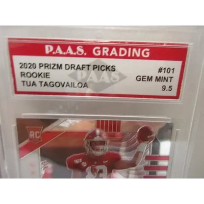 Gem Mint Tua Tagovailoa Alabama Prizm Draft Picks Rookie Card, graded 2020 draft rookie