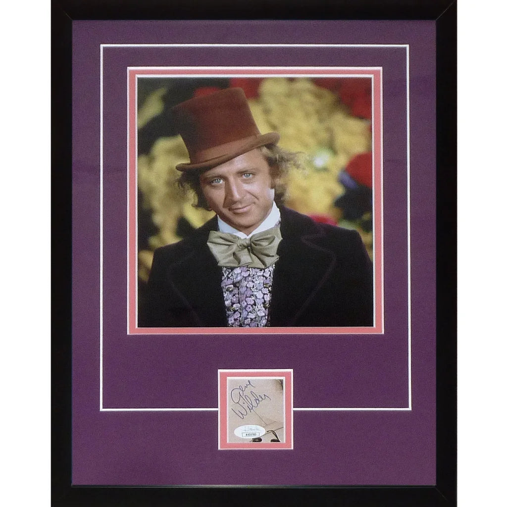 Gene Wilder autographed Willy Wonka photo in purple Signature Series Frame