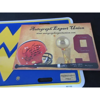 Geno Smith Signed West Virginia Mountaineers License Plate with COA and Autograph Expert Union certificate