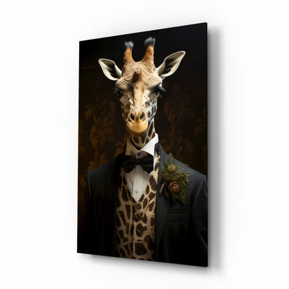 Dapper Giraffe in Tuxedo Canvas Wall Art | Insigneart USA | vintageantiquesgifts.com
