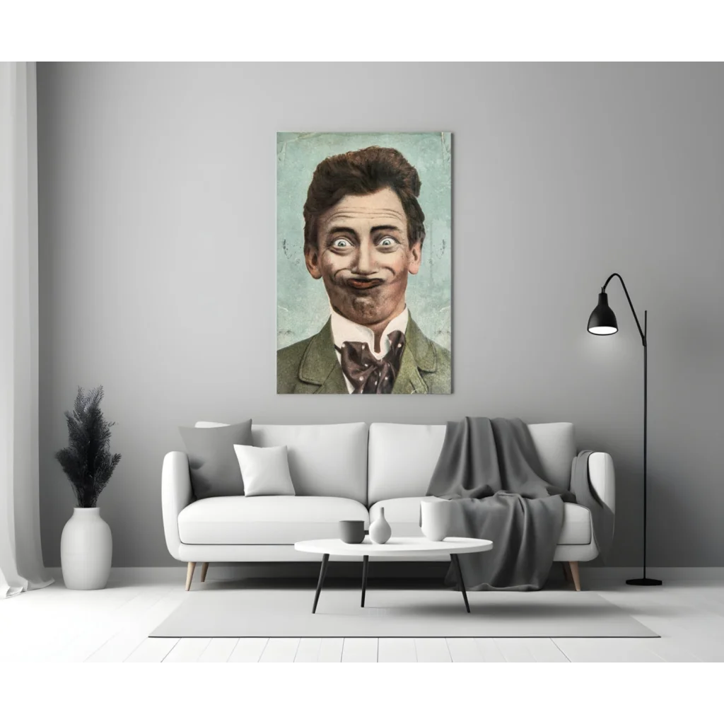 Quirky Vintage Gentleman Portrait Wall Art Canvas Print | Modern Wall Art Decor | vintageantiquesgifts.com