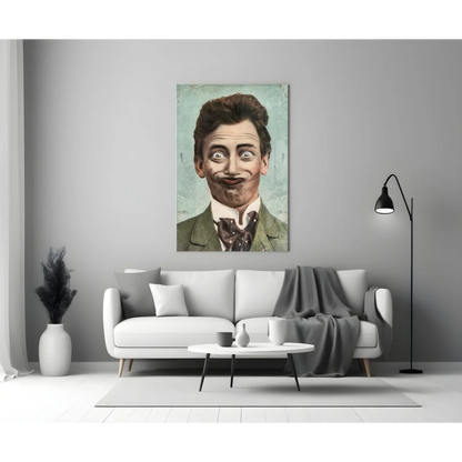 Quirky Vintage Gentleman Portrait Wall Art Canvas Print | Modern Wall Art Decor | vintageantiquesgifts.com