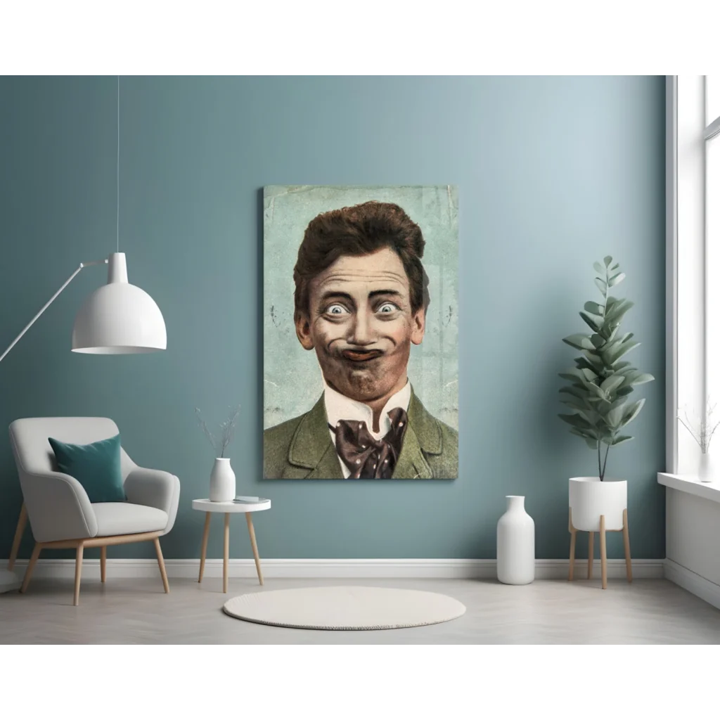 Quirky Vintage Gentleman Portrait Wall Art Canvas Print | Contemporary Home Wall Art | vintageantiquesgifts.com