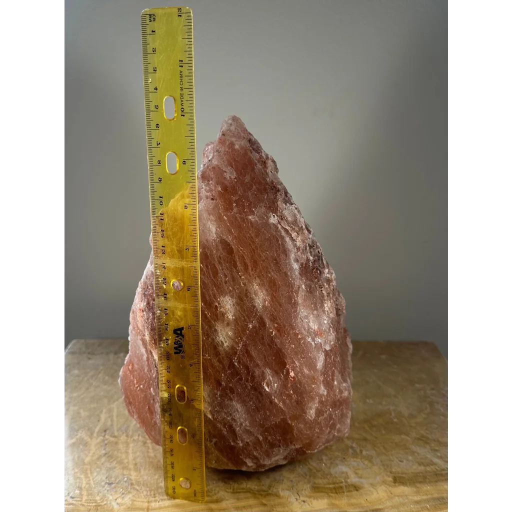 Genuine Himalayan pink salt lamp with jagged crystal glow