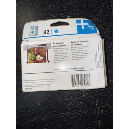 Genuine HP 82 cyan C4911A ink cartridge in white blue packaging
