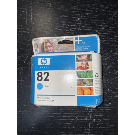 Genuine HP 82 cyan C4911A ink cartridge in original blue white packaging