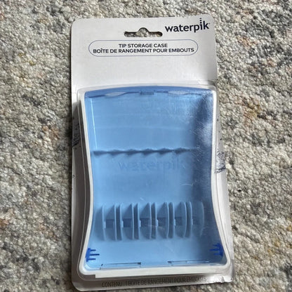 Genuine Waterpik tip storage case TS-105E with light blue slots