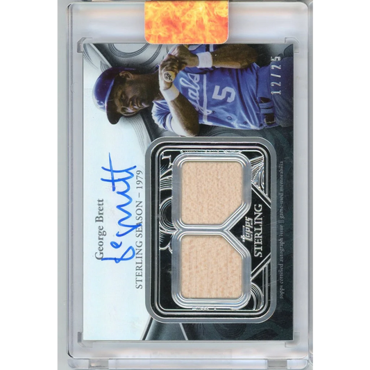 George Brett Topps Sterling autographed baseball card with game-used memorabilia swatches