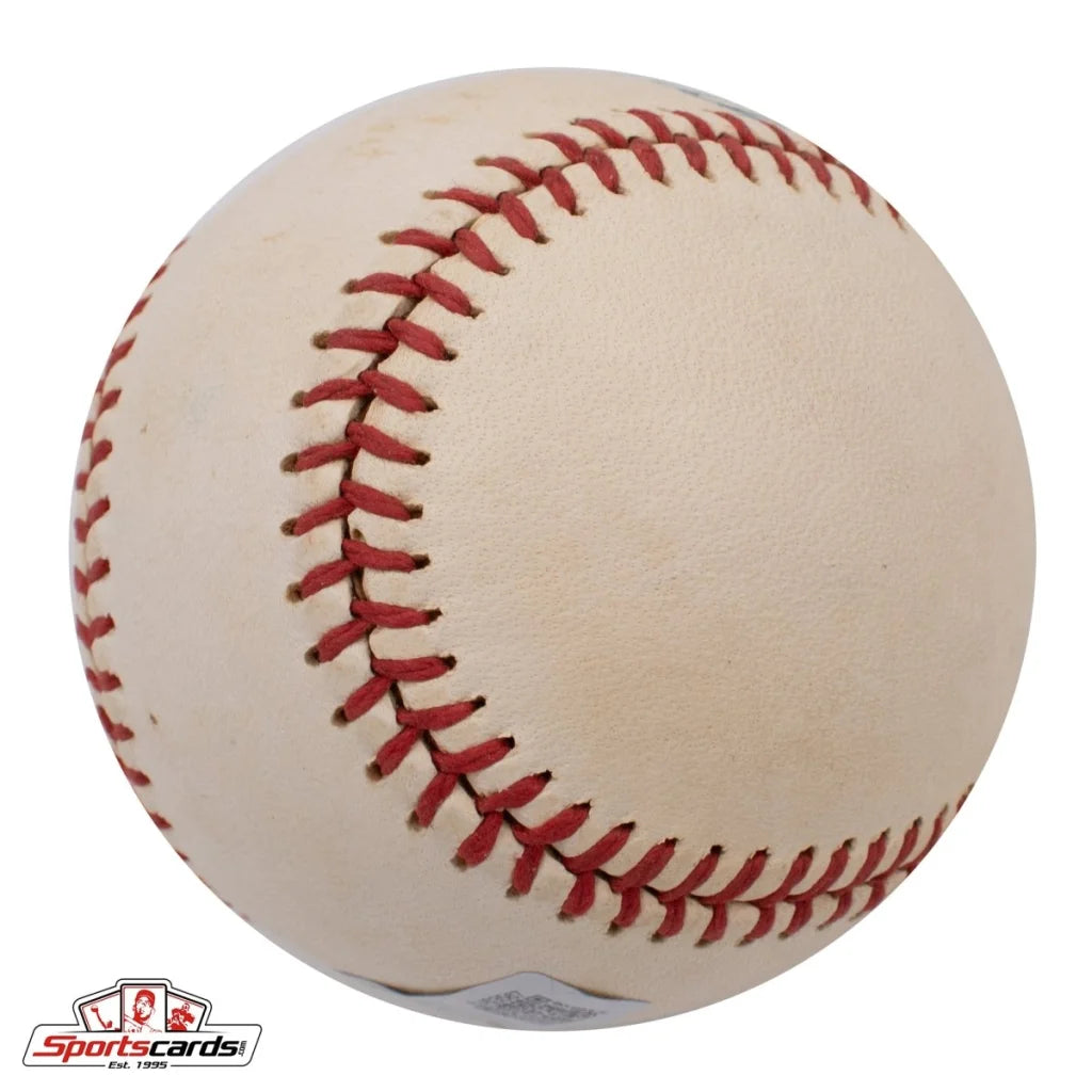 George Selkirk signed classic white baseball with red stitching