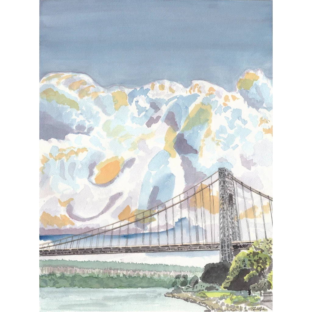 George Washington Bridge watercolor painting in Uptown Perspectives